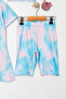 Batik Patterned Flounce Skirt and Belted Girl's Triple Set Swimsuit - 3