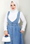Ayzel Buttoned Denim Gilet 1533 - أزرق داكن - 3