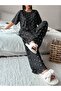 Women's Short Sleeve Pajama Set Smoked Mini White Bow - 6