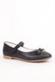 Bowknot Girl's Daily and Evening Dress Ballerina Shoes Black Skin Tan Sole - 4