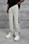 Cream Wide-Leg Patterned 3-Stripe Tracksuit - 2