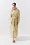 Ribbed Cotton Voile Butter Yellow Dress - 3
