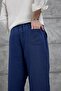 Men's Trousers Nmrc Muslin Navy Blue Oversize Baggy Loose Fit - 5