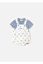 Baby Boy T-Shirt Jumpsuit Set White-Blue 1608