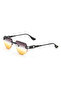 Geometric Design Double Color(Yellow-Black Cutout Glass Black Handle Women's Sunglasses