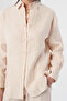 Women's 100% Linen Shirt with Button Detail on the Sides - 3