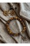 Tiger Eye Stone Antique Ship Rudder Apparatus Bracelet and Earring Jewelry Set