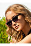 Geometric Design Grey Bone Frame Purple Glass Women Sunglasses Ce Certificated Uv400 Protection - 3