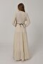 Shilsee Half Button Front Long Sleeve Belt Detail Muslin Dress Stone Color - 6