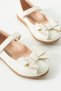 Adel Silvery Double Bow Ballerina Ballerina Stylish and Comfortable Special Occasion Girls' Shoes