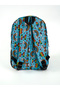 Unisex Black Patterned Backpack with Many Eyes - 3