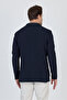 Sandeo Men's Navy Blue Unlined Soft Diagonal Patterned Stretch Fabric Lycra Sports Blazer Jacket - 7