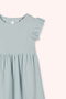 Baby Girl Drop Buttoned Waist Gathered Camisole Blue Dress - 4