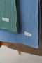 100% Cotton 4 Layer Muslin Cover Set of 2 (Indigo Blue and Green) - 4