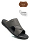 Genuine Real Leather Men's Slippers Lightweight Slippers Leather Syringe Smoked - 5