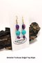 Women's Dangle Earrings -Amethyst and Turquoise Dangle Natural Stone Women's Earrings-15102023 - 2