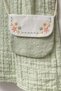 Girl's Cotton Muslin Floral Embroidered Shirt Collar Bag Dress - 3