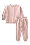 Basic Karyoka Detailed Sweatshirt Set Age 3-8 Powder Pink - 2