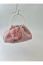 Shiny Satin Rose Pearl Portfolio Evening Dress Handbag - 6