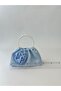 Shiny Satin Rose Pearl Portfolio Evening Dress Handbag - 2