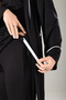 Black Piping Soft Textured Maternity Pajama Set with Morning Dress - 8