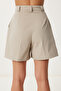 City Size Woven Shorts with Pockets Beige Lfk0008 - 5