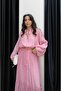 Pink Crashed Blouse Skirt Set - 5
