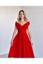 Double Breasted Collar Drop Sleeve Skirt Flounced Design Flared Midi Length Evening Dress - 2