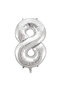 1pc 34 inch 76cm silver foil balloon helium balloon 8 years old balloon 8 number balloon