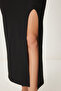Women's Black Single Shoulder Strap Stretchy Knitted Dress Pb00030 - 5