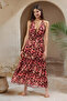 Batik Patterned Woven Accessory Detailed Maxi Beach Dress Tbess25El00081