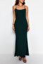 Emerald Green Fitted/Fitted Straps Maxi Flexible Knitted Pencil Dress TWOSS23EL02435 - 5