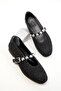 20485 Black Straw Women's Ballerinas