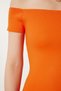 Women's Orange Boat Neck Summer Knitwear Blouse Ns00417 - 4