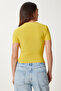 Women's Mustard Gathered Sandy Knitted Blouse Ff00172 - 5