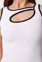 Women White Contrast Cut Out Detailed Knitted Blouse Us00965 - 4