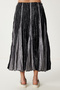Women's Black Crinkle Effect Summer Parachute Skirt Us00970 - 7