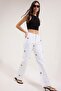 White Ribbon/Bow Detailed Stoned Regular Waist Wide Leg Jeans Twoss25Je00234 - 2