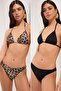 Leopar Ve Siyah 2'li Regular Normal Bel Bikini Altı TBESS25BA00054
