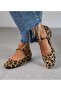 Leopard Suede Stylish Daily Orthopedic Sole Women's Ballerinas - 3