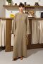 Cotton Blend Ribbed Mink Dress - 3