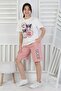 مجموعة شورت Love Is Girl's Top Single Jersey من الأسفل مكونة من خيطين - 5