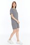 Women's 2-Piece Gray T-Shirt & Double Leg Shorts Set, Combed Cotton, Lycra Fabric Regular Fit - 6