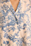 Patterned Viscon Linen, Front Buttoned Pajama Top - 3