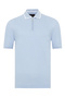 Blue Zippered Polo Neck Pique Mercerized Regular Fit T-Shirt