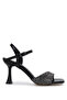 Women's Genuine Leather Black Heeled Shoes