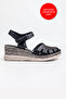 Women's Genuine Leather Closed-Front Orthopedic Sandals, Wedge Heel Sandals