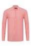 Albini Salmon Color Striped Button Collar Tailor Fit Cotton Shirt