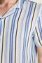 Men's Slim Fit Slim Fit Cotton Comfortable Striped Short Sleeve Apaş Collar Shirt - 2