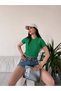 Crew Neck Crop Ottoman T-Shirt - 3